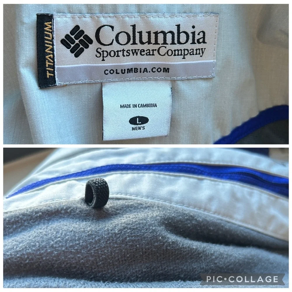 Columbia Titanium Gray Shreddin Shell Jacket Cyberstretch Offset Zip Large